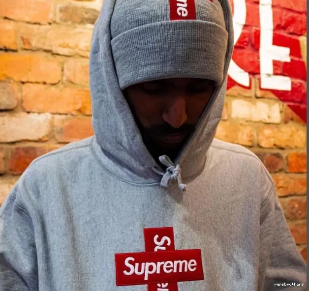 Bogo Grey with 20FW S Box Velvet Hooded Logo Hoodie XL Cross M Cross Hoodie L Black 0818